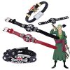 14styles Classic Japan Anime One Piece Charm Wristlet Bracelet Leather Bracelet Punk Black Wrap Wristband Fashion - Official One Piece Store