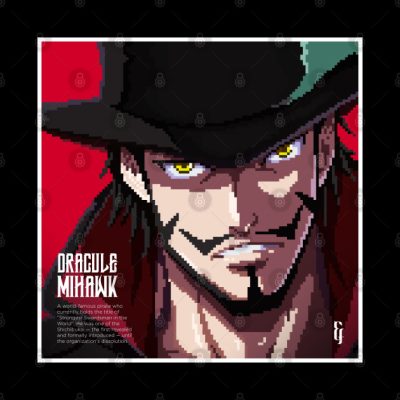 Pxel Mihawk Onepiece Throw Pillow Official onepiece Merch