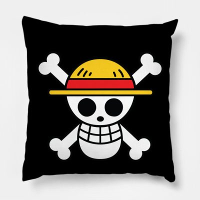 One Piece Flag Logo Throw Pillow Official onepiece Merch