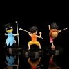 3pcs Set Anime One Piece 9cm Luffy Ace Sabo Figurine With Stick Weapoon Childhood PVC Action 1 - Official One Piece Store