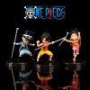 3pcs Set Anime One Piece 9cm Luffy Ace Sabo Figurine With Stick Weapoon Childhood PVC Action - Official One Piece Store