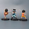 3pcs Set Anime One Piece 9cm Luffy Ace Sabo Figurine With Stick Weapoon Childhood PVC Action 3 - Official One Piece Store