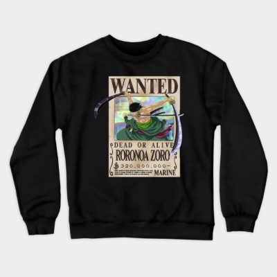 Zoro Wanted Crewneck Sweatshirt Official onepiece Merch