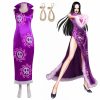 Anime One Piece Boa Hancock Cosplay Costume Earrings Halloween Carnival Cheongsam Set - Official One Piece Store