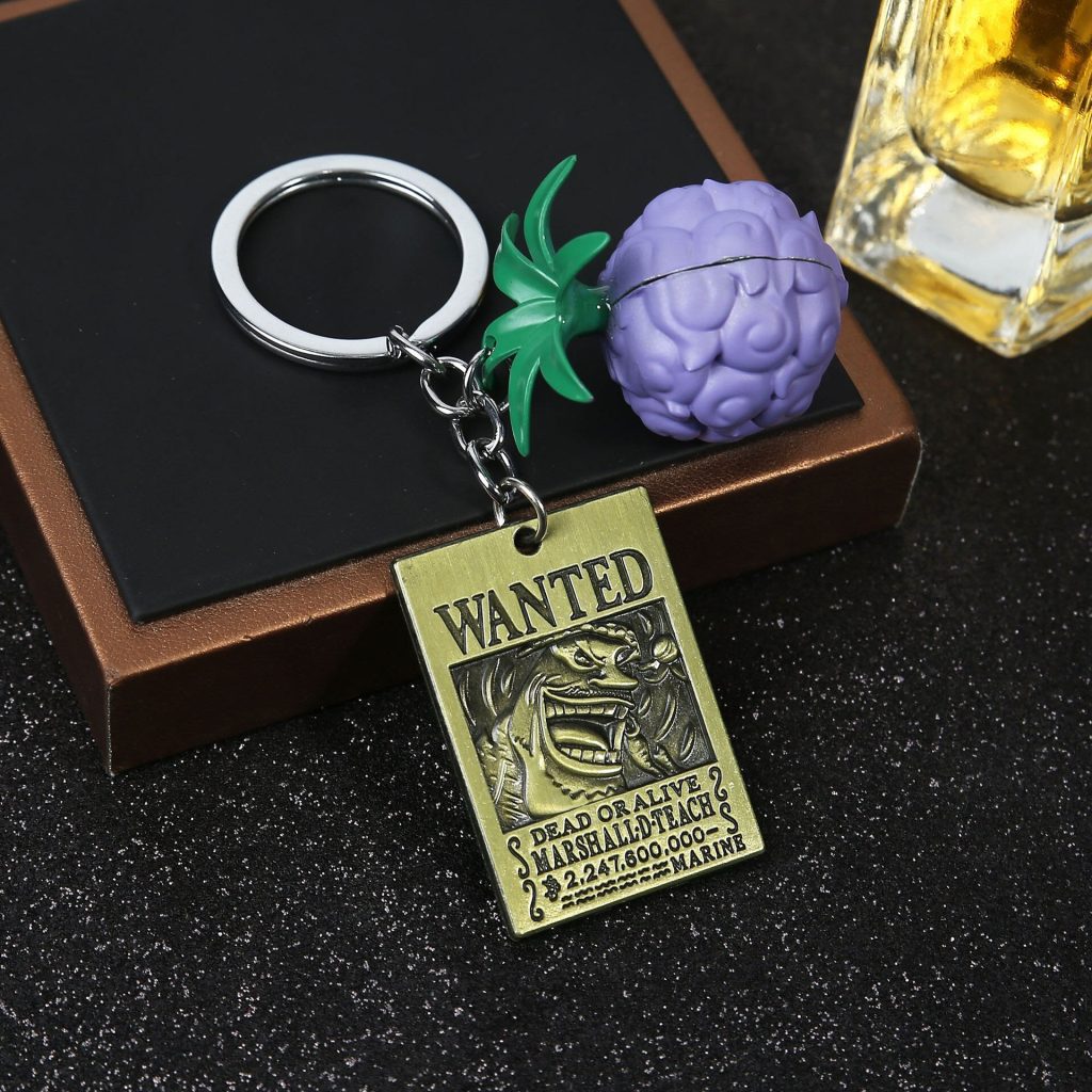 Anime One Piece Devil Fruit Keychain One Piece Wanted Token Burning Fruit Luffy Rubber Fruit Pendant 1 - Official One Piece Store