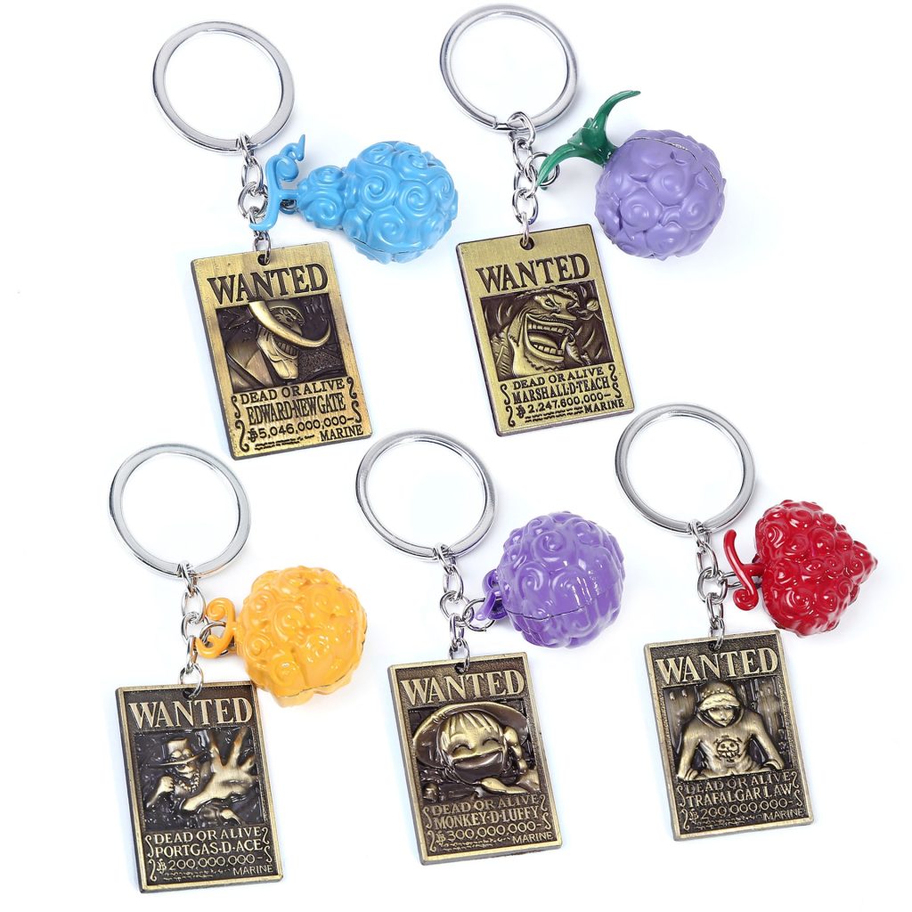 Anime One Piece Devil Fruit Keychain One Piece Wanted Token Burning Fruit Luffy Rubber Fruit Pendant - Official One Piece Store