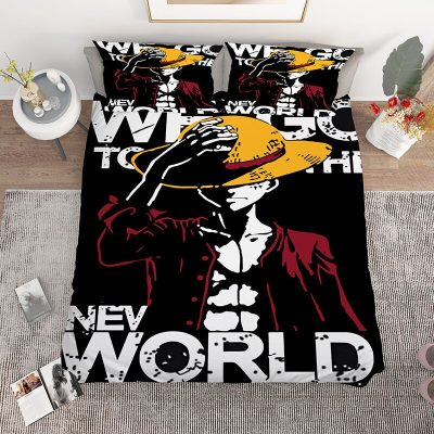 Japanese Anime Cartoon One Pieced Bedding Set Luffy Pillow Case Duvet Cover Set Single Double Large 1 - Official One Piece Store