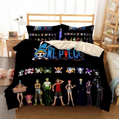 Japanese Anime Cartoon One Pieced Bedding Set Luffy Pillow Case Duvet Cover Set Single Double Large 4 - Official One Piece Store
