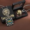 New anime One Piece Luffy necklace men and women straw hat Ace around metal pendant Luo 3 - Official One Piece Store