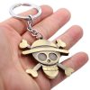 ONE PIECE Luffy Skull Rudder Keychain Anime Rotatable Metal Keyring 3D Luffy Skull Key Ring for 3 - Official One Piece Store