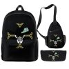 One Piece 3 Pieces Set Backpack 3D Printing Travel School Students Schoolbag Laptop Backpack Shoulder Bag 2 - Official One Piece Store