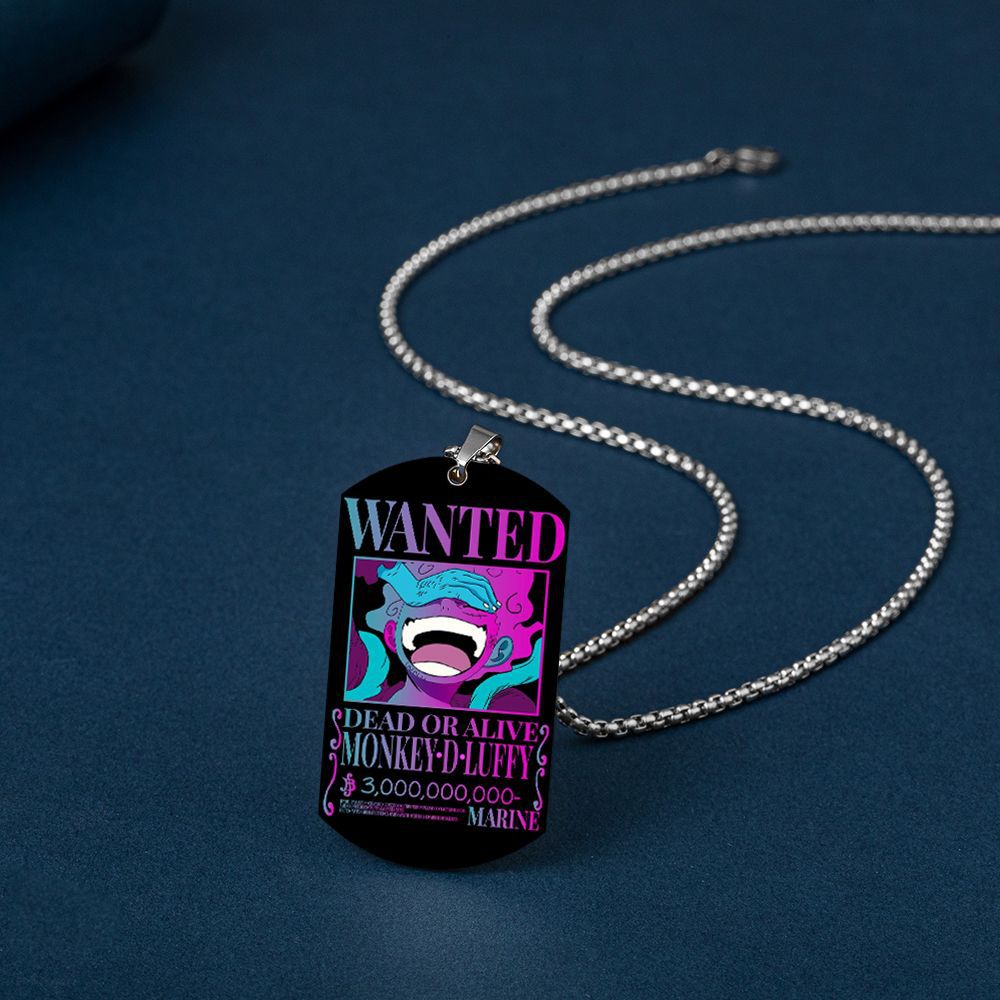 One Piece Luffy Necklace Stainless Steel Colorful Anime New Season Sun God Shape Tag Keychain Pendant 3 - Official One Piece Store