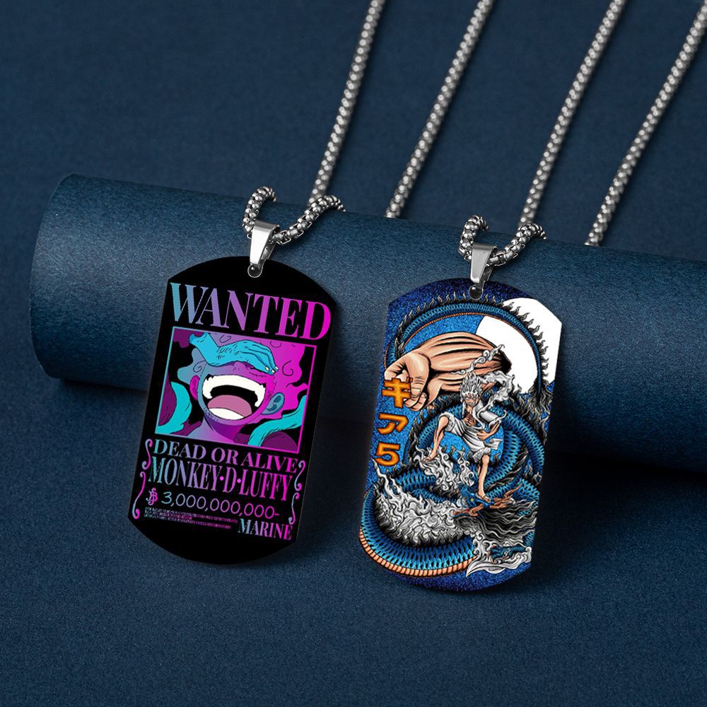 One Piece Luffy Necklace Stainless Steel Colorful Anime New Season Sun God Shape Tag Keychain Pendant - Official One Piece Store