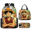 Three piece Set of One Piece Surrounding Luffy Backpack Primary and Secondary School School Bag Children 1 - Official One Piece Store