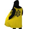 Trafalgar Law One Piece Hooded Cloak Coat SIDE Mockup - Official One Piece Store