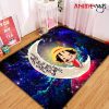 luffy one piece love you to the moon galaxy carpet rug home room decor back 124 - Official One Piece Store