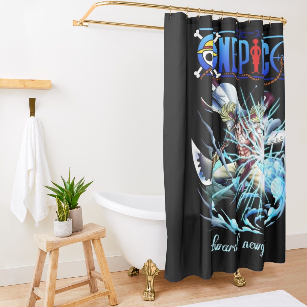 One Piece Dward Newgate Shower Curtain Official One Piece Merch