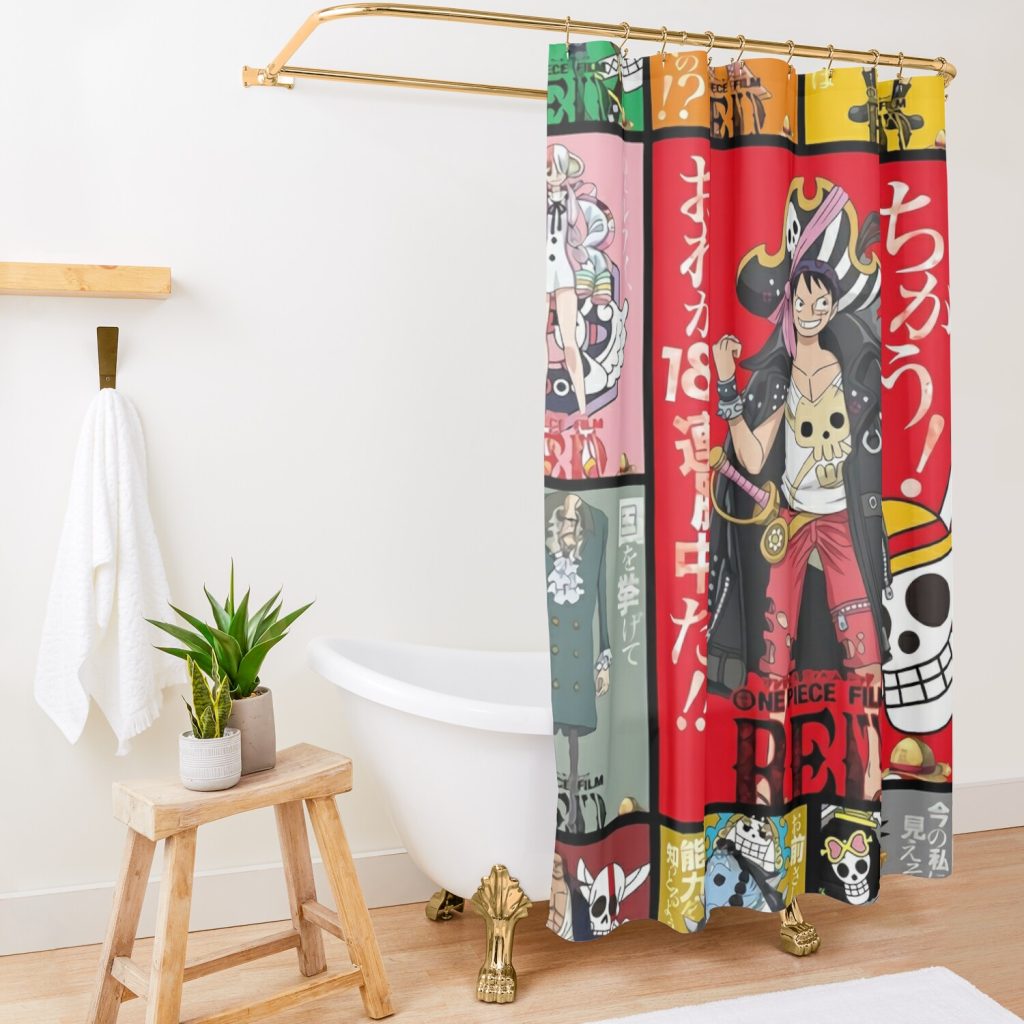 All Caharacter Red Op Shower Curtain Official One Piece Merch