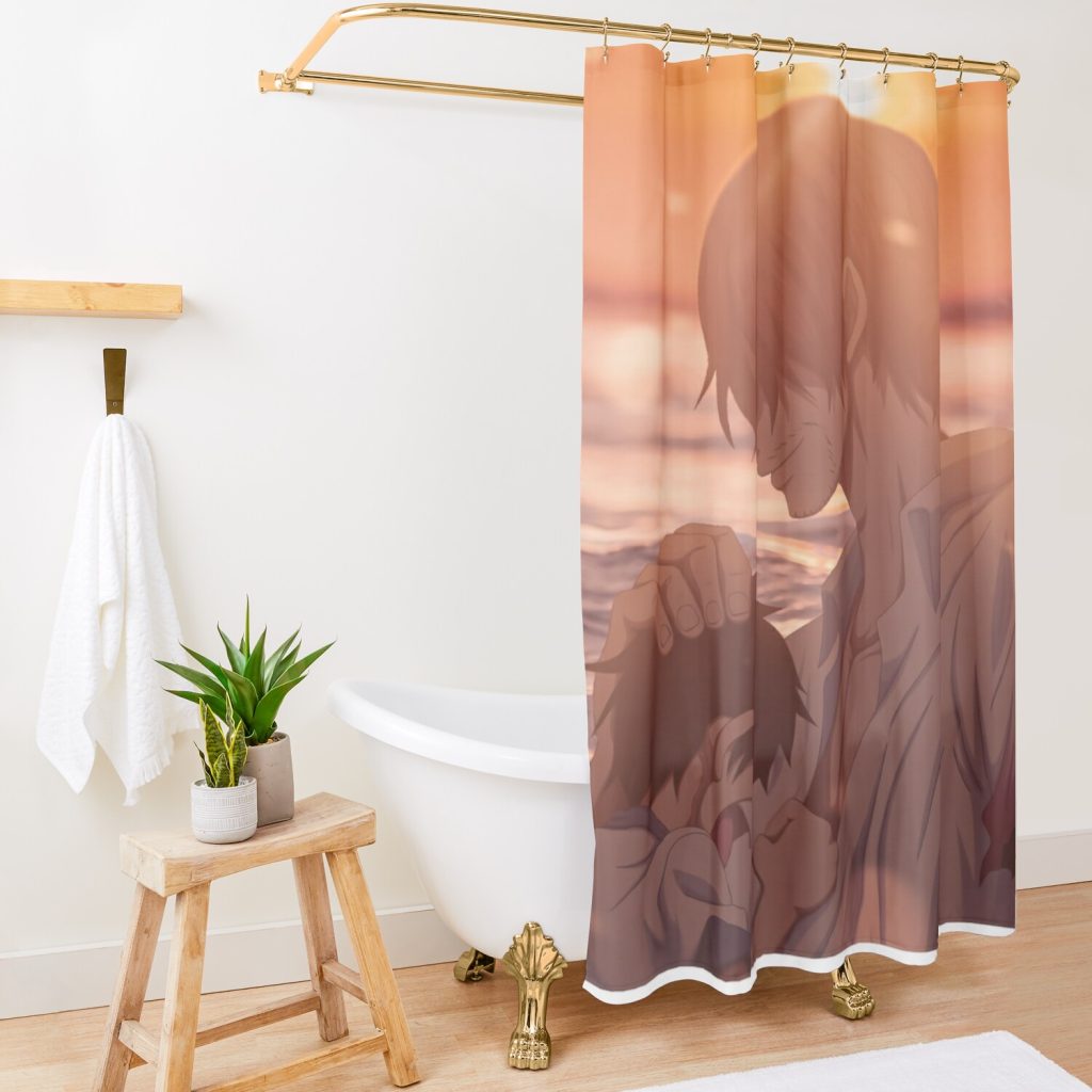 One Piece Luffy And Father Shower Curtain Official One Piece Merch