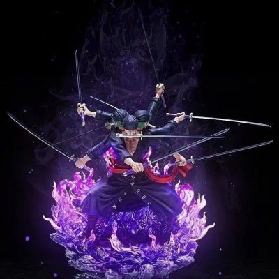 39cm One Piece Anime Roronoa Zoro Wano Country Three Heads and Six Arms Nine Knives Flow - Official One Piece Store