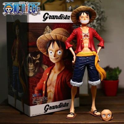 Hot 28cm One Piece Anime Figure Confident Smiley Luffy Three Form Face Changing Doll Action Figurine - Official One Piece Store