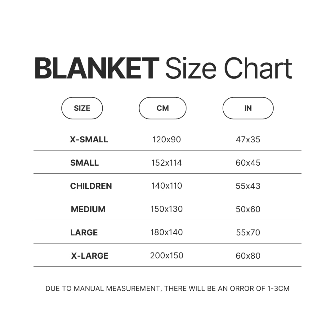 Blanket Size Chart - Official One Piece Store