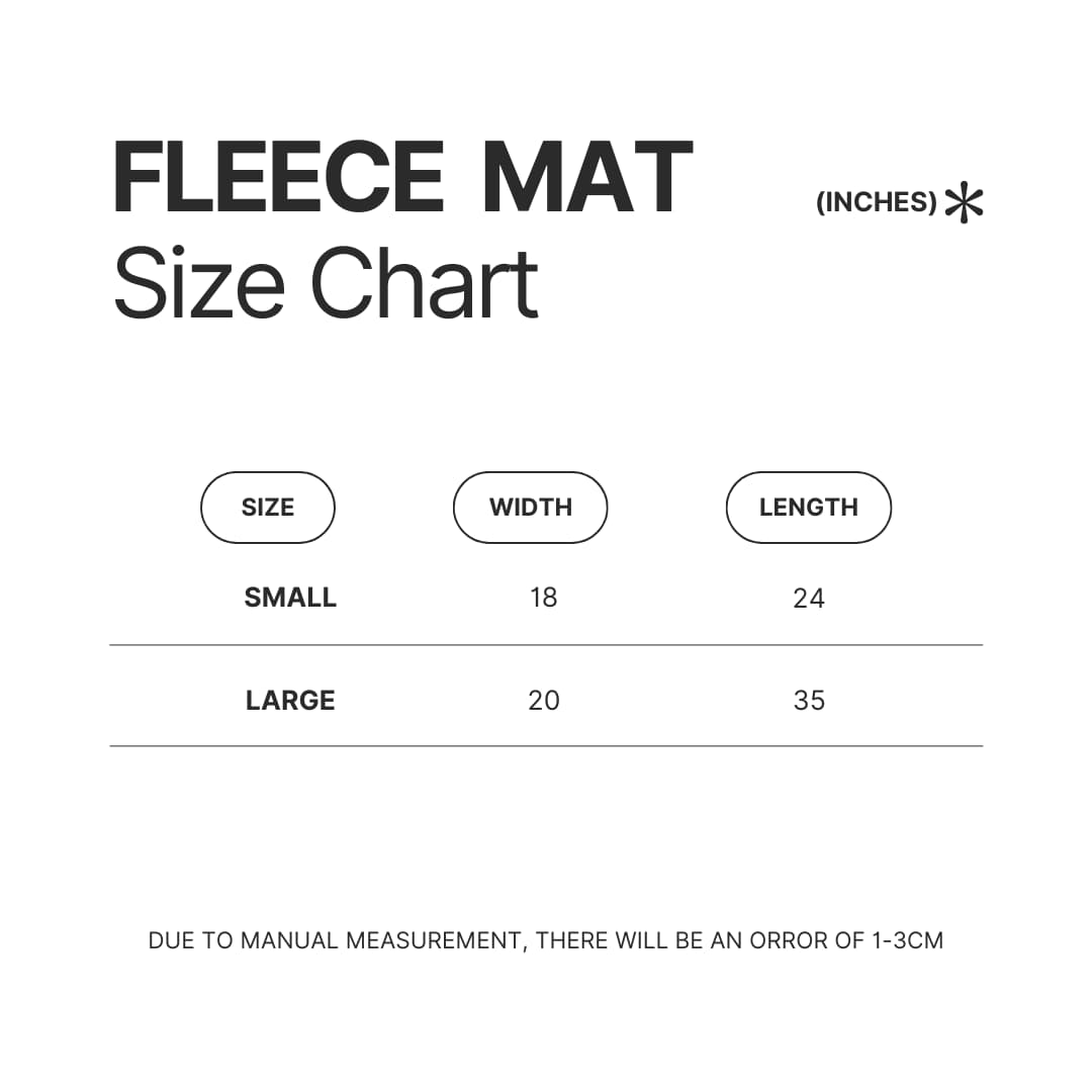 Fleece Mat Size Chart - Official One Piece Store