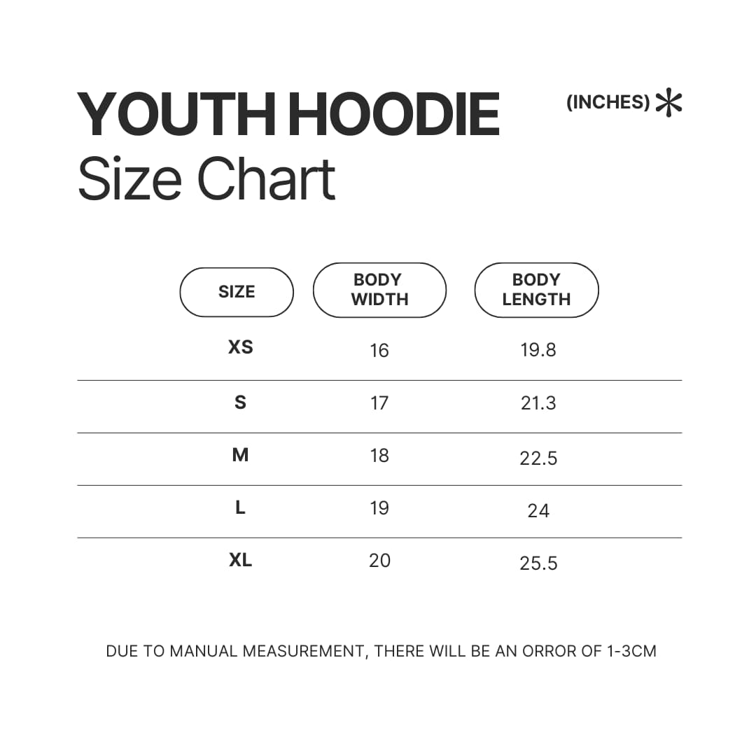 Youth Hoodie Size Chart - Official One Piece Store