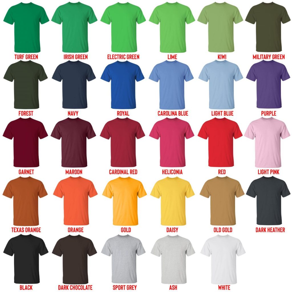 t shirt color chart 1 - Official One Piece Store