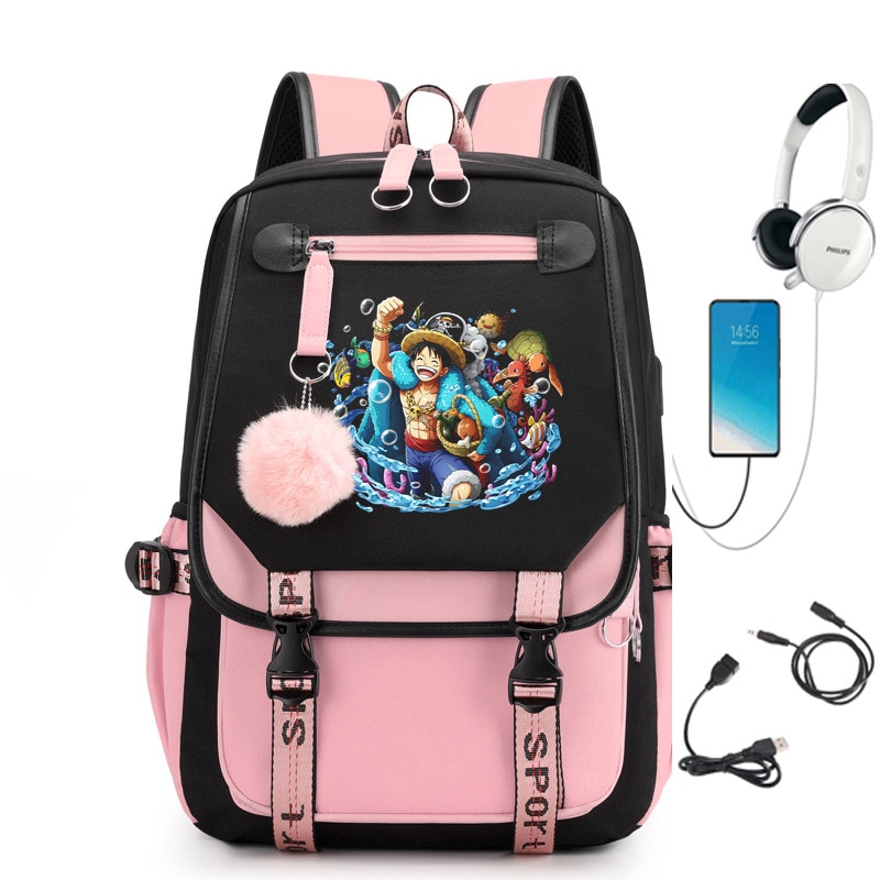 Anime Cartoon One Piece Luffy Teen Student School Bag Large Capacity Travel Bag Men and Women - Official One Piece Store